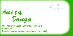 anita dongo business card